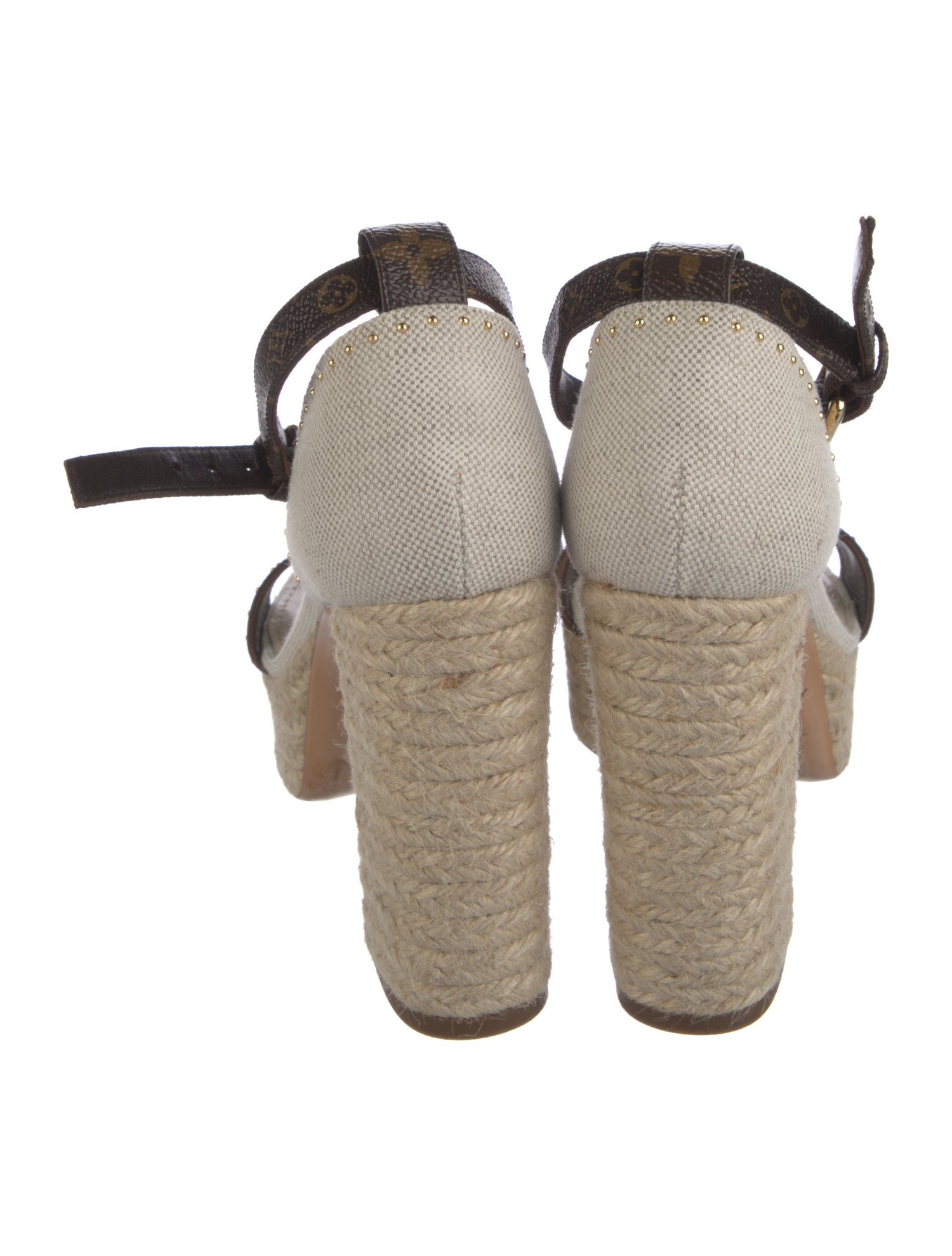 Louis Vuitton LV Monogram Studded Accents Espadrilles